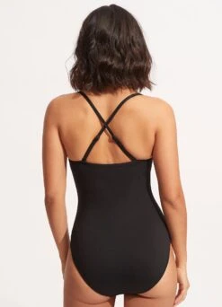 Seafolly Collective Twist Halter One Piece - Black -Fashion Swimwear Store 10373 942 Black 4
