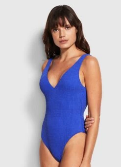 Sea Dive Deep V Neck One Piece - Cobalt -Fashion Swimwear Store 10974 861 Cobalt 3
