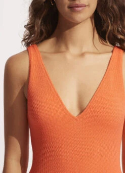 Sea Dive Deep V Neck One Piece - Mandarin 9 Sea Dive Deep V Neck One Piece - Mandarin -Fashion Swimwear Store 10974 861 Mandarin 6