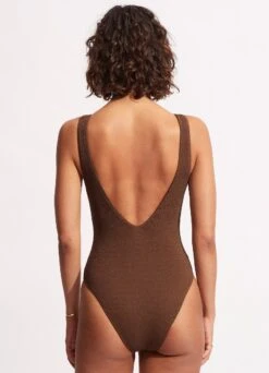 Sea Dive Deep V Neck One Piece - Tiramisu -Fashion Swimwear Store 10974 861 Tiramisu 4 d39619c0 8678 40ef 91b2 51f531b44564