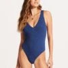 Sea Dive Deep V Neck One Piece - Ultramarine -Fashion Swimwear Store 10974 861 Ultramarin 3