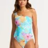 Under The Sea One Shoulder One Piece - Blue Mist -Fashion Swimwear Store 11014 061 Blue 20Mist 3