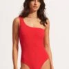 Sea Dive One Shoulder One Piece - Chilli Red -Fashion Swimwear Store 11014 861 Chilli 20Red 1