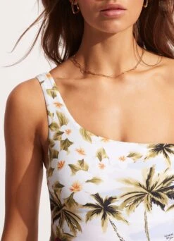 Coast To Coast One Shoulder One Piece - Powder Blue -Fashion Swimwear Store 11014 913 PowderBlue 6