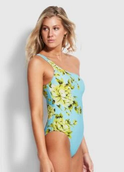 Full Bloom One Shoulder One Piece - Sky 10 Full Bloom One Shoulder One Piece - Sky -Fashion Swimwear Store 11014 932 Sky 3