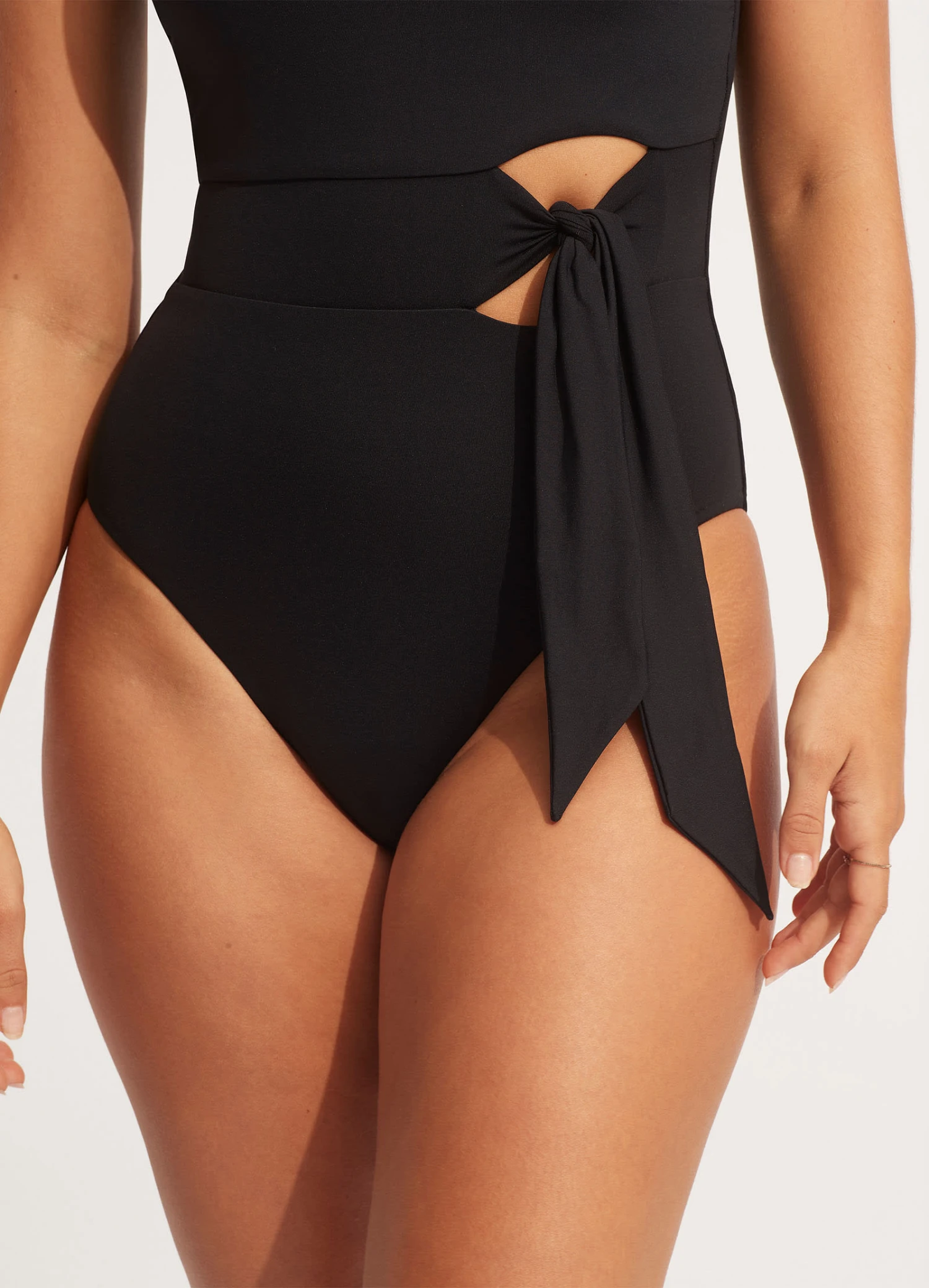 Seafolly Collective Tie Waist One Piece - Black 6 Seafolly Collective Tie Waist One Piece - Black - Image 4