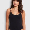 Belize Scoop Back One Piece - Black -Fashion Swimwear Store 11034 927 Black 1