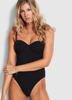 Riviera Bustier Bra One Piece - Black -Fashion Swimwear Store 11039 929 Black 2