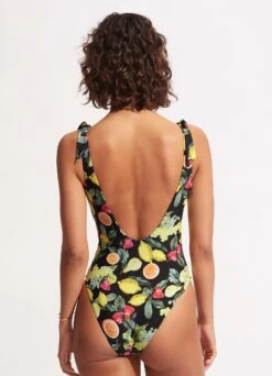 Lemoncello V Neck One Piece - Black -Fashion Swimwear Store 11041 945 Black 4