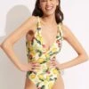 Lemoncello V Neck One Piece - Lemoncello