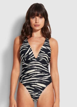 Skin Deep Deep V One Piece - Black