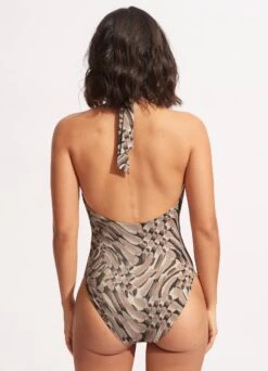 Poolside Plunge One Piece - Sepia -Fashion Swimwear Store 11048 954 Sepia 5