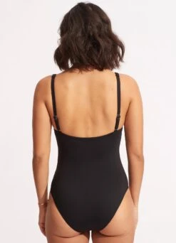 Sun Stripe One Piece - Black -Fashion Swimwear Store 11051 947 Black 5