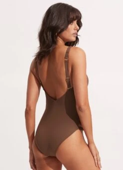 Seafolly Collective Gathered Strap One Piece - Tiramisu 10 Seafolly Collective Gathered Strap One Piece - Tiramisu -Fashion Swimwear Store 11055 942 Tiramisu 4