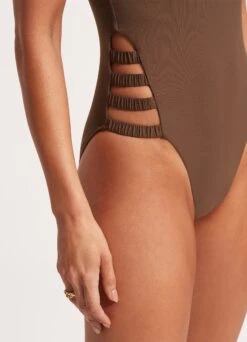 Seafolly Collective Gathered Strap One Piece - Tiramisu 11 Seafolly Collective Gathered Strap One Piece - Tiramisu -Fashion Swimwear Store 11055 942 Tiramisu 5