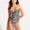 Zanzibar Twist Tie Front One Piece - Black -Fashion Swimwear Store 11058 049 Black 3