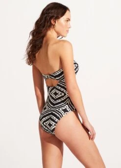 Zanzibar Twist Tie Front One Piece - Black -Fashion Swimwear Store 11058 049 Black 5