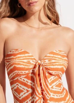 Zanzibar Twist Tie Front One Piece - Mandarin -Fashion Swimwear Store 11058 049 Mandarin 6