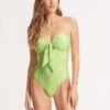 Mod Squad Twist Tie Front One Piece - Lime Burst -Fashion Swimwear Store 11058 050 LimeBurst 3