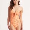 Mod Squad Twist Tie Front One Piece - Mandarin -Fashion Swimwear Store 11058 050 Mandarin 3