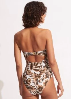 Island In The Sun Twist Tie Front One Piece - Ecru -Fashion Swimwear Store 11058 946 Ecru 4