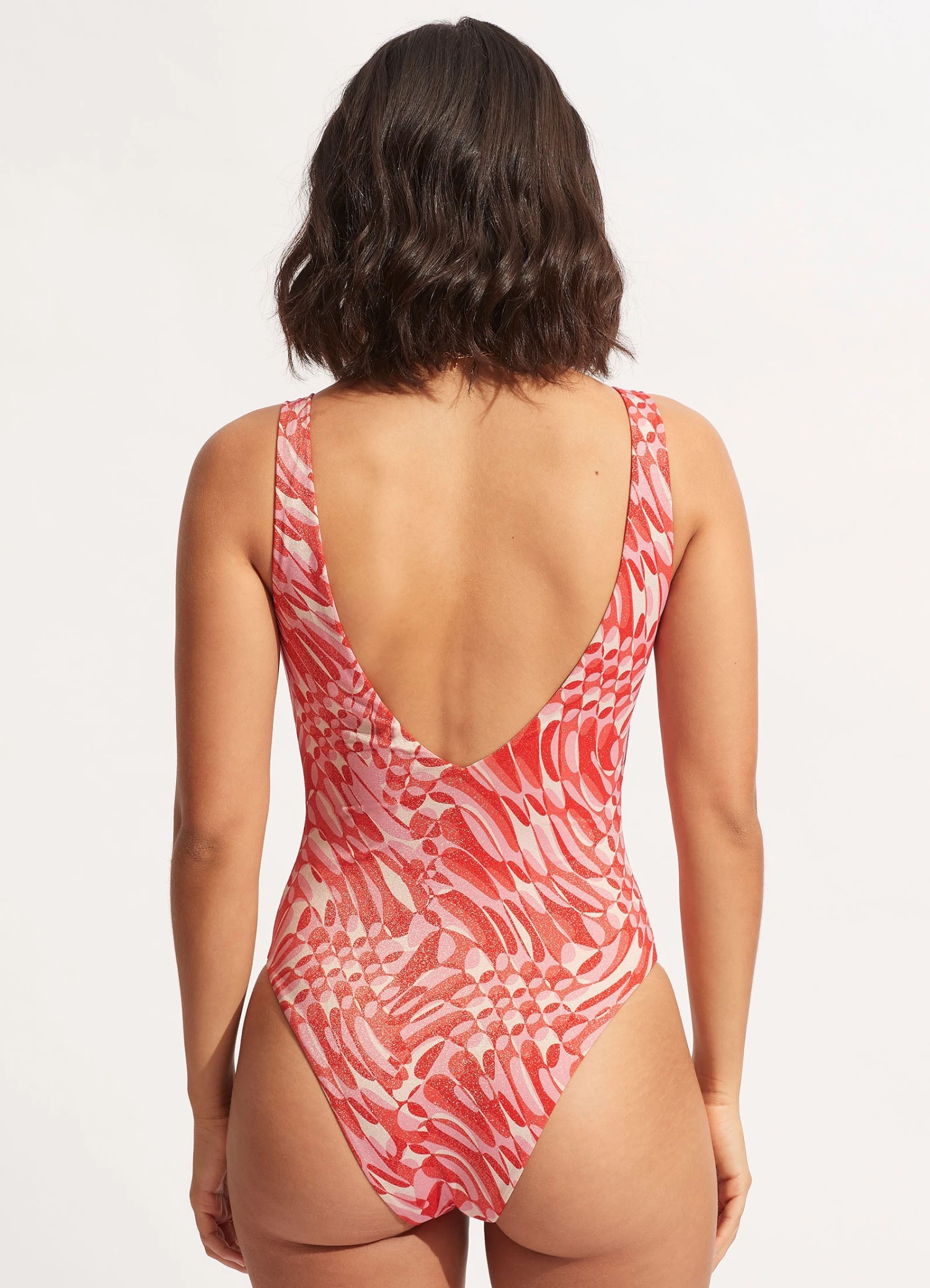 Poolside V Neck One Piece - Pink Chintz 5 Poolside V Neck One Piece - Pink Chintz - Image 3