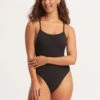 Sea Dive Scoop Neck One Piece - Black -Fashion Swimwear Store 11065 861 Black 6