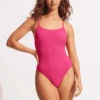 Sea Dive Scoop Neck One Piece - Fuchsia Rose -Fashion Swimwear Store 11065 861 FuchsiaRos 3
