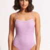 Sea Dive Scoop Neck One Piece - Lilac -Fashion Swimwear Store 11065 861 Lilac 2