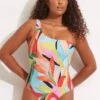 Tropfest Reversible One Shoulder One Piece - Aquamarine -Fashion Swimwear Store 11070 978 Aquamarine 1