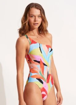 Tropfest Reversible One Shoulder One Piece - Aquamarine 17 Tropfest Reversible One Shoulder One Piece - Aquamarine -Fashion Swimwear Store 11070 978 Aquamarine 5