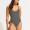 Mesh Effect V Neck One Piece - Black -Fashion Swimwear Store 11071 102 Black 3