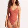 Marrakesh V Neck One Piece - Cinnamon 2 Marrakesh V Neck One Piece - Cinnamon -Fashion Swimwear Store 11071 911 Cinnamon 3