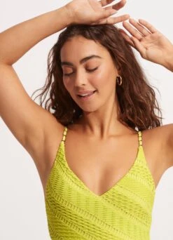 Marrakesh V Neck One Piece - Wild Lime -Fashion Swimwear Store 11071 911 Wild 20Lime 6