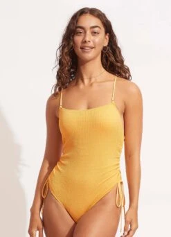 Sea Dive Scoop Neck Drawstring Side One Piece -Fashion Swimwear Store 11077 861 TuscanSuns 3