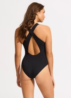 Seafolly Collective High Neck One Piece - Black -Fashion Swimwear Store 11089 942 Black 10