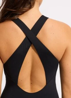 Seafolly Collective High Neck One Piece - Black -Fashion Swimwear Store 11089 942 Black 11