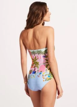 On Vacation Bandeau One Piece - Azure 8 On Vacation Bandeau One Piece - Azure -Fashion Swimwear Store 11099 022 Azure 5