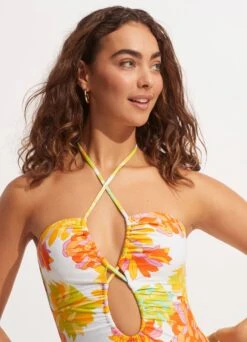 Palm Springs Bandeau One Piece - Lime Light -Fashion Swimwear Store 11104 703 Limelight 6