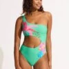 Tropica One Shoulder Cut Out One Piece - Jade 2 Tropica One Shoulder Cut Out One Piece - Jade -Fashion Swimwear Store 11115 067 Jade 3