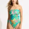 Tropica DD Drawstring Bandeau One Piece - Jade -Fashion Swimwear Store 11116DD067 Jade 3