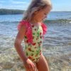 Girls Vertical Ruffle One Piece - Sundae -Fashion Swimwear Store 15705T 268 Sundae 1