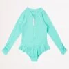 Girls Summer Essential Tie Side Paddlesuit - Mint -Fashion Swimwear Store 15759T Mint 1