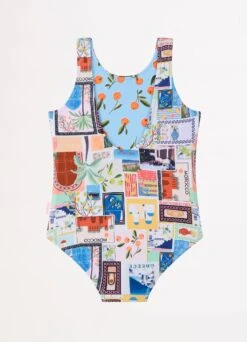 On Vacation Girls Reversible One Piece - Azure 9 On Vacation Girls Reversible One Piece - Azure -Fashion Swimwear Store 15820T Azure 2