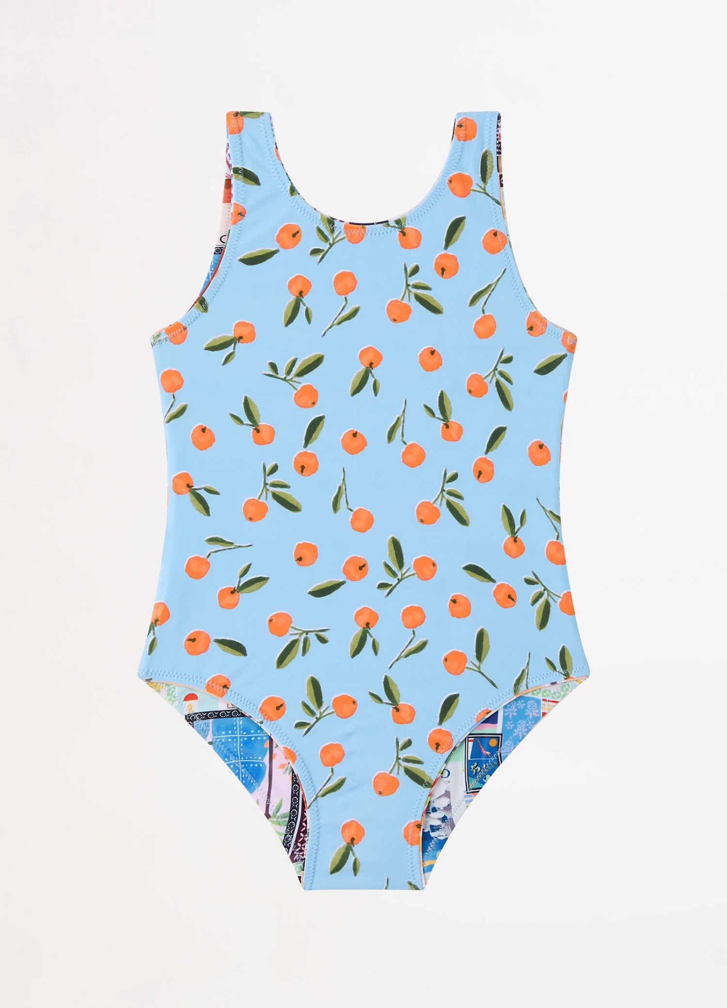 On Vacation Girls Reversible One Piece - Azure 6 On Vacation Girls Reversible One Piece - Azure - Image 4