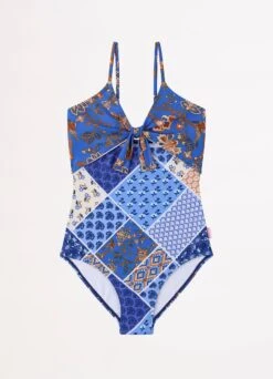 Royal Sapphire Girls Spliced Bow One Piece - Blue -Fashion Swimwear Store 15840 Blue 2