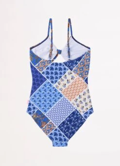 Royal Sapphire Girls Spliced Bow One Piece - Blue -Fashion Swimwear Store 15840 Blue 3