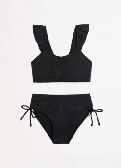 Girls Ruffle Bikini - Black