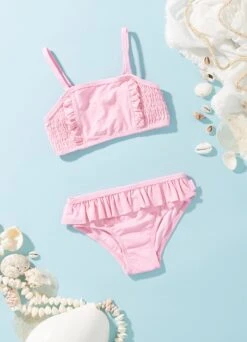 Girls Summer Essential Square Neck Bikini - Sweet Lilac