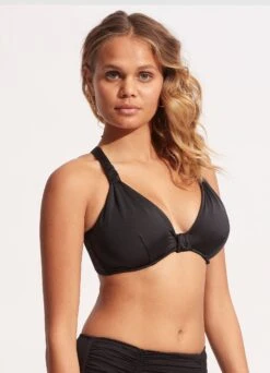 Seafolly Collective F Cup Halter Bra - Black -Fashion Swimwear Store 30548F 942 Black 3